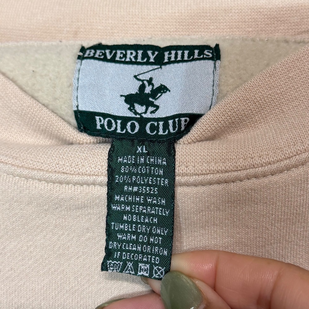 Vintage Beverly Hills Polo Club Mens XL Tan Embroidered Logo Crewneck Pullover - Picture 4 of 5